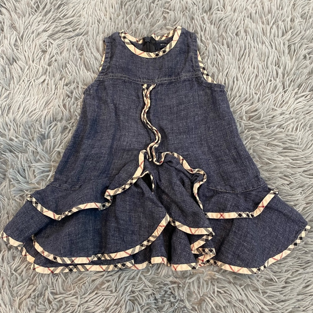 Burberry Navy and Cream Kids Dress